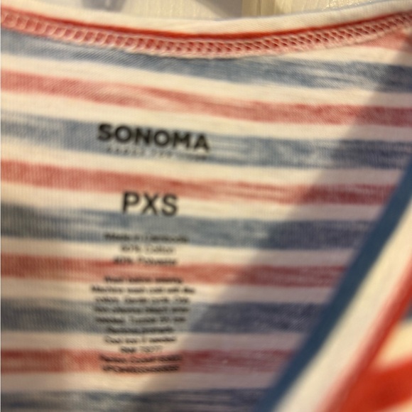 Sonoma Red and Blue Striped Top - Picture 2 of 2